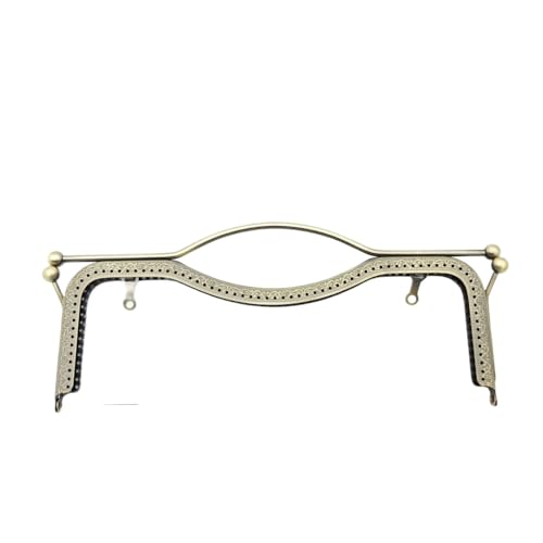 Rahmen-Kussverschluss, rechteckig, konkave Prägung mit Griff, Clutch, Taschenrahmen, großer Metallverschluss für Taschen, Nähzubehör, für Geldbörsen, Zimt, 27 cm Rahmen-Kussverschluss, rechteckig, konkave Prägung mit Griff, Clutch, Taschenrahmen, großer Metallverschluss für Taschen, Nähzubehör, für Geldbörsen, Zimt, 27 cm von GMVZGQW