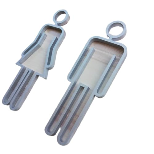 Selbstklebendes ABS-Symbol für Badezimmer oder Toilette, Türschild für Hotel, Büro, Zuhause, Restaurant für Büro (Silber) von GMVZGQW