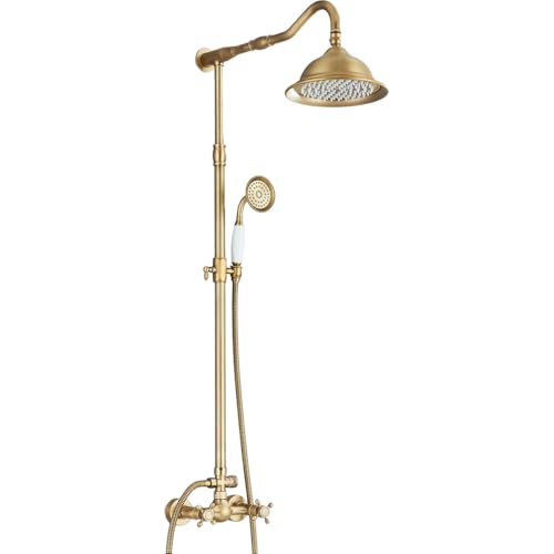 GMWARDDF Duschsets für Badezimmer Antike Messing-Duscharmaturen Wandmontage Regendusche mit Handbrause Schwenkbarer Wannenauslauf Retro-Duschmischbatterie für Badewanne Modell B GMWARDDF Duschsets für Badezimmer Antike Messing-Duscharmaturen Wandmontage Regendusche mit Handbrause Schwenkbarer Wannenauslauf Retro-Duschmischbatterie für Badewanne Modell B von GMWARDDF