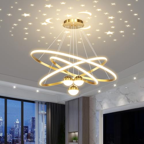 LED Pendelleuchte Esstischlampe Star Projektion Spotlight Hängelampe Höhenverstellbar Hängeleuchte Moderner Design Dimmbar Pendellampe Wohnzimmer Kronleuchter Schlafzimmer Küche Deckenleuchte(Gold) LED Pendelleuchte Esstischlampe Star Projektion Spotlight Hängelampe Höhenverstellbar Hängeleuchte Moderner Design Dimmbar Pendellampe Wohnzimmer Kronleuchter Schlafzimmer Küche Deckenleuchte(Gold) von GMWSM