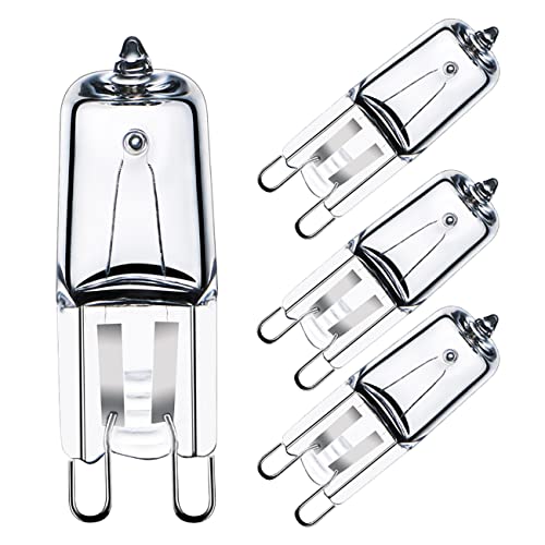 GMY Backofenlampe 25W 300 Grad, Halogen G9 Oven Lampe 25W 230V Für Backofen- und Mikrowellenanwendungen, Ersatzteile für Mikrowellen Hitzebeständige Glühbirnen 4er Pack von GMY