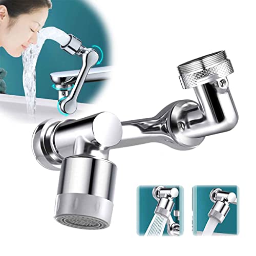 Universal Rotating Faucet Extender,1080° rotating sink faucet aerator,Large-Angle Rotating Robotic Arm Water Nozzle Faucet Adaptor,Splash Filter Kitchen Tap Extend,Faucets Bubbler,2 Water Outlet Modes von GMZSSZ