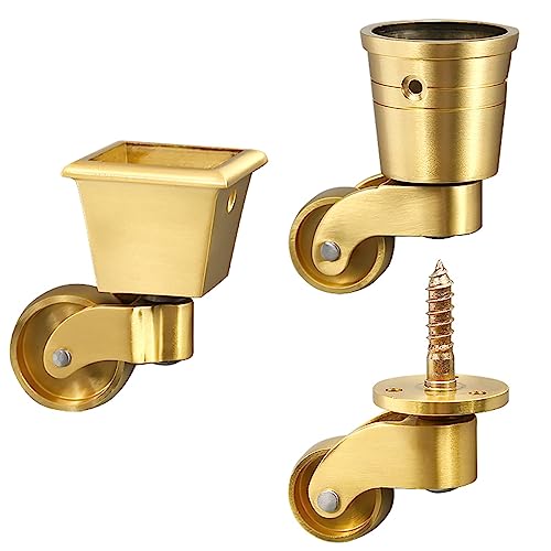 1Pcs Klavier Kupfer Caster Räder/Metall Rollen Kleine Möbel Rollen Rad(Red) von GNAFIWEW