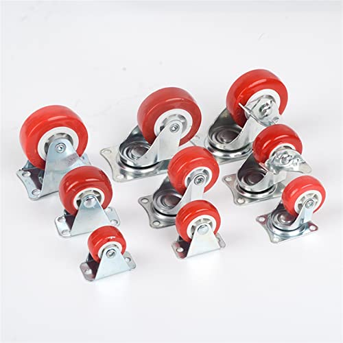 2Pcs Kunststoff Schiene Feste Rollen Kein Lärm Universal Rad Mit Bremse Kleine Warenkorb Möbel(Universal Casters) von GNAFIWEW