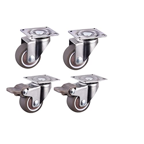 4Pcs Möbel Rollen Räder Weiche Gummi Swivel Caster Silber Roller Rad(C,1.5 inch) von GNAFIWEW