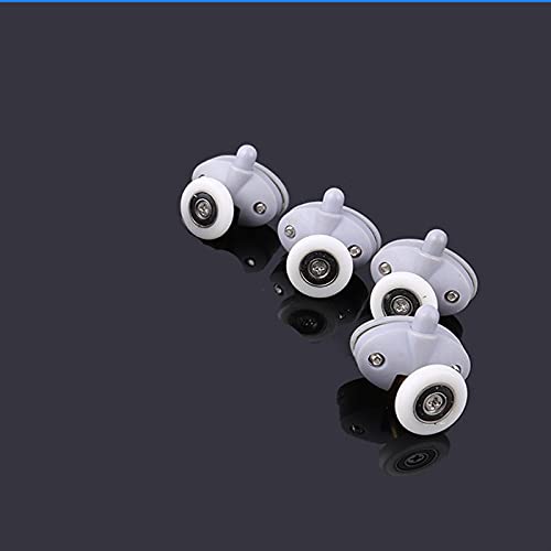Nylon Single Pop Up Pulley Runner Rad Duschkabine Glasschiebetür Rollen Hardware(4pcs bottom,23mm) von GNAFIWEW