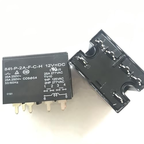 Relais 841-P-2A-CH 841-P-2A-CH-24VDC 841-P-2A-CH-12VDC 841 P 2A CH 24V 12V 25A 6PIN(5PCS) von GNAFIWEW