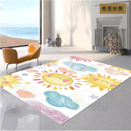 Bodenmatte, Teppich für Wohnzimmer, Regenbogen, rutschfest, Sonnenschein, Teppich, Geschenk, 100 × 160 cm Bodenmatte, Teppich für Wohnzimmer, Regenbogen, rutschfest, Sonnenschein, Teppich, Geschenk, 100 × 160 cm von GNALEIEOG