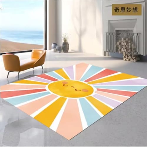 Bodenmatte, Teppich für Wohnzimmer, Regenbogen, rutschfest, Sonnenschein, Teppich, Geschenk, 140 x 200 cm Bodenmatte, Teppich für Wohnzimmer, Regenbogen, rutschfest, Sonnenschein, Teppich, Geschenk, 140 x 200 cm von GNALEIEOG