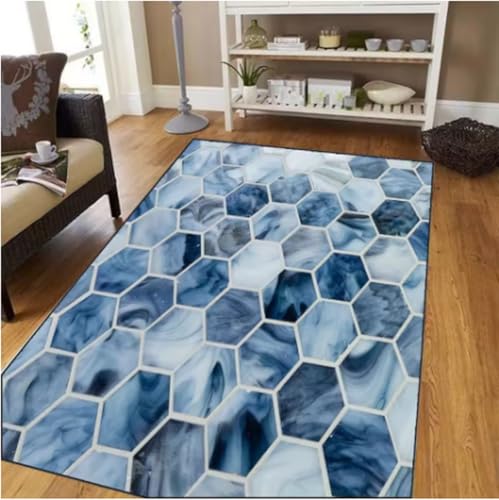 Carpet 2025 Steinmuster Outdoor-Teppich, rutschfeste Matte für Terrasse, Garten, Wohnmobil, Camping, langlebiges Dekor, 100 × 160 cm von GNALEIEOG