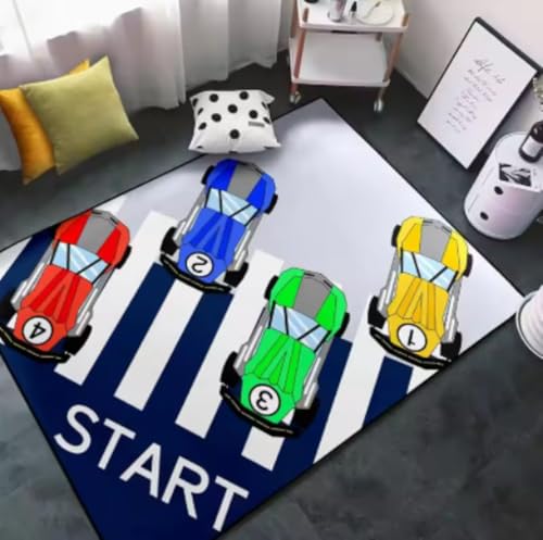 GNALEIEOG BAU-Teppiche für Jungenzimmer, BAU-Spielteppich, rutschfest, Deko-Teppich mit LKW-Traktor-Aufdruck, Matte, 100 × 160 cm GNALEIEOG BAU-Teppiche für Jungenzimmer, BAU-Spielteppich, rutschfest, Deko-Teppich mit LKW-Traktor-Aufdruck, Matte, 100 × 160 cm von GNALEIEOG