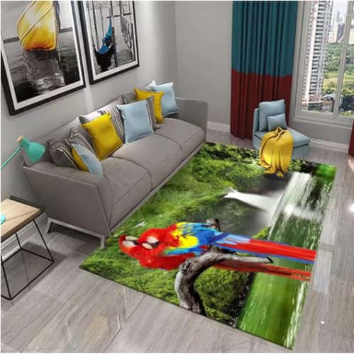 GNALEIEOG Bunter Papageienteppich, Tierblumenteppich, für Küche, Badezimmer, Eingang, rutschfeste Deko-Teppiche, 80 x 120 cm GNALEIEOG Bunter Papageienteppich, Tierblumenteppich, für Küche, Badezimmer, Eingang, rutschfeste Deko-Teppiche, 80 x 120 cm von GNALEIEOG