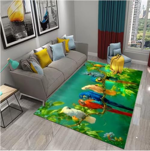 GNALEIEOG Bunter Papageienteppich, Tierblumenteppich, für Küche, Badezimmer, Eingang, rutschfeste Deko-Teppiche, 80 x 120 cm GNALEIEOG Bunter Papageienteppich, Tierblumenteppich, für Küche, Badezimmer, Eingang, rutschfeste Deko-Teppiche, 80 x 120 cm von GNALEIEOG
