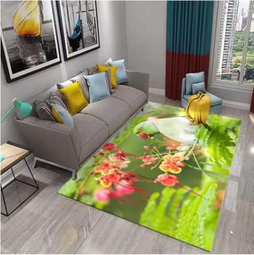 GNALEIEOG Bunter Papageienteppich, Tierblumenteppich, für Küche, Badezimmer, Eingang, rutschfeste Dekorteppiche, 60 x 90 cm GNALEIEOG Bunter Papageienteppich, Tierblumenteppich, für Küche, Badezimmer, Eingang, rutschfeste Dekorteppiche, 60 x 90 cm von GNALEIEOG