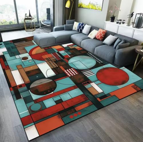 GNALEIEOG Geometrischer Wohnzimmerteppich, Moderne nordische Fußmatte, Sofa, Flur, Teppich, Heimdekoration, 100 × 160 cm von GNALEIEOG