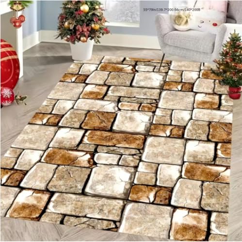 GNALEIEOG Teppich 2025 Steinmuster Outdoor-Teppich rutschfeste Matte für Terrasse, Garten, Wohnmobil, Camping, langlebige Dekoration, 140 x 200 cm GNALEIEOG Teppich 2025 Steinmuster Outdoor-Teppich rutschfeste Matte für Terrasse, Garten, Wohnmobil, Camping, langlebige Dekoration, 140 x 200 cm von GNALEIEOG