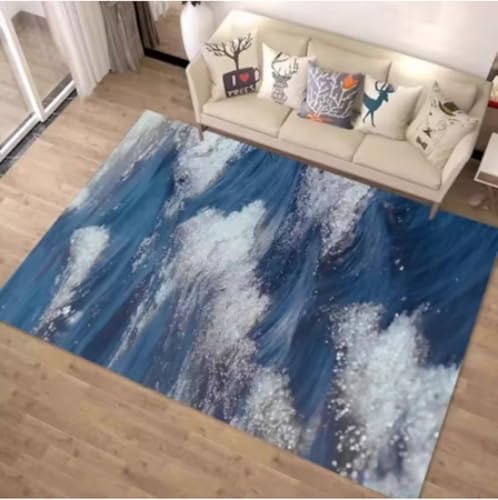 GNALEIEOG Teppich Ozeanlandschaft, Wellenstrand-Mondlichtmuster, moderner Wohnzimmerteppich, Bodenbelag 120x180cm GNALEIEOG Teppich Ozeanlandschaft, Wellenstrand-Mondlichtmuster, moderner Wohnzimmerteppich, Bodenbelag 120x180cm von GNALEIEOG