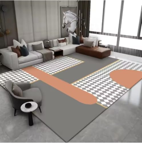 GNALEIEOG Teppich Schwarz Grau Abstrakte Teppiche Für Wohnzimmer Dekoration Bodenmatte Teppiche Schlafzimmer Sofa Bereich Dekor Teppich 160x230cm von GNALEIEOG