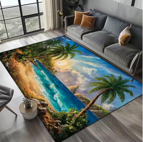 GNALEIEOG Teppich mit Meereswasser, Strand, Riff, Naturlandschaft, Heim-Sofa-Dekor, rutschfeste Bodenmatte, 160 x 230 cm GNALEIEOG Teppich mit Meereswasser, Strand, Riff, Naturlandschaft, Heim-Sofa-Dekor, rutschfeste Bodenmatte, 160 x 230 cm von GNALEIEOG