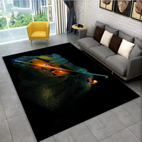 GNALEIEOG Teppich mit Musikinstrumenten-Gitarrenmuster, Wohnzimmer-Bodenmatte, 120 x 180 cm GNALEIEOG Teppich mit Musikinstrumenten-Gitarrenmuster, Wohnzimmer-Bodenmatte, 120 x 180 cm von GNALEIEOG