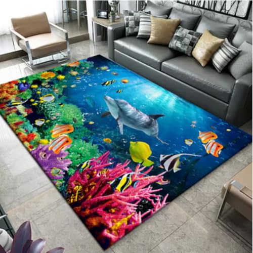 GNALEIEOG Vision Unterwasserwelt Schlafzimmerteppich, rutschfest, Wohnzimmer-Sofa-Teppich, Flur, Badezimmermatte, 140 x 200 cm GNALEIEOG Vision Unterwasserwelt Schlafzimmerteppich, rutschfest, Wohnzimmer-Sofa-Teppich, Flur, Badezimmermatte, 140 x 200 cm von GNALEIEOG