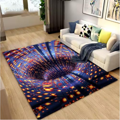 GNALEIEOG Vortex Illusion Area Rug, Teppich, abstrakt, geometrisch, optisch, Fußmatte für den Eingangsbereich, rutschfeste Bodenmatte, 100 × 160 cm GNALEIEOG Vortex Illusion Area Rug, Teppich, abstrakt, geometrisch, optisch, Fußmatte für den Eingangsbereich, rutschfeste Bodenmatte, 100 × 160 cm von GNALEIEOG
