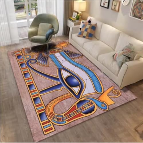 GNALEIEOG Wandkunst-Teppich mit antikem Ägypten, für Wohnzimmer, Schlafzimmer, Fußmatten, Haushaltsmatte, Heimdekoration, 140 x 200 cm von GNALEIEOG