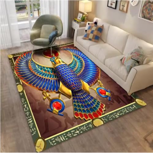 GNALEIEOG Wandkunst-Teppich mit antikem Ägypten, für Wohnzimmer, Schlafzimmer, Fußmatten, Haushaltsmatte, Heimdekoration, 80 × 150 cm von GNALEIEOG
