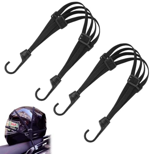 2 Stücke Expander mit Haken,Gepäckspanner, Spanngurte mit Haken, Spanngurte Kurz Mit 4 Schiebeschnalle, Spanngurt Fahrrad, Gepäckträger ​Spanngurt für Motorrad Fahrrad usw (60cm) von GNALIA