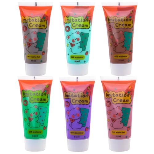 GNAUMORE Handyhülle Creme Kleber,Cremefarbene Tonklebstoffe,Simulations Schlagsahne Kleber,Creme Kleber für DIY,6 Farben Cremefarbene Tonklebstoffe,Simulations Schlagsahne Kleberset von GNAUMORE