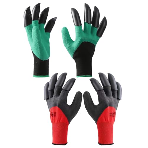 GNAUMORE Krallen Gartengeist Handschuhe,2 Paar Gartenhandschuhe mit Krallen,wasserdichte Gartenhandschuhe mit Krallen,Hochwertige Gartenhandschuhe mit Krallen,Handschuhe mit Krallen für den Garten GNAUMORE Krallen Gartengeist Handschuhe,2 Paar Gartenhandschuhe mit Krallen,wasserdichte Gartenhandschuhe mit Krallen,Hochwertige Gartenhandschuhe mit Krallen,Handschuhe mit Krallen für den Garten von GNAUMORE