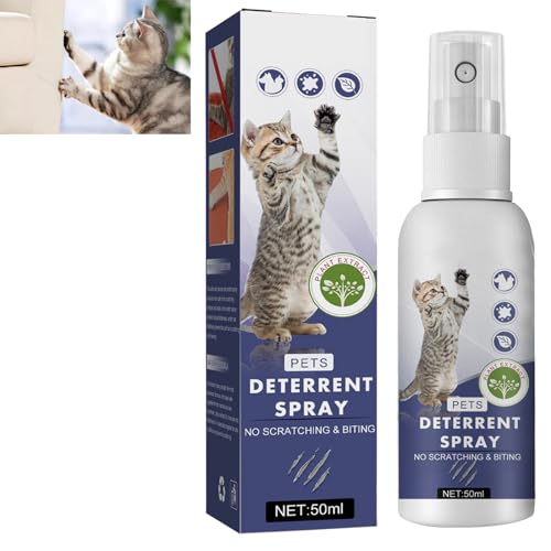 GNAUMORE Kratzfestes Spray,Kratzschutz fur KatzeHund,Anti Kratz Spray fur Katzen,Kratzfestes Spray für Katzen,Katzenabwehrspray fur Innen und AuBen,Kratzfestes fur Sofa,Mobel,schutzt lhr Zuhause 50ml von GNAUMORE