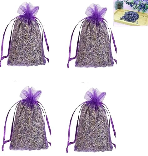 GNAUMORE Lavendelblüten Getrocknet,Lavendel Duftsäckchen,Lavendelsäckchen,Getrockneter Lavendel für Seifen,Getrockneter Lavendel für Kissen,Getrockneter Lavendel,Säckchen für Lavendel (4 x 10 g) von GNAUMORE