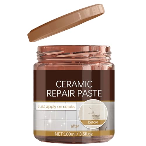 Reparaturpaste für Emaille,Bodenfliesen Kratzer Reparaturpaste,Porzellan Risse Reparaturpaste,Reparatur Rissen Keramikfliesen,Wasserfest keramikpaste,100ml von GNAUMORE