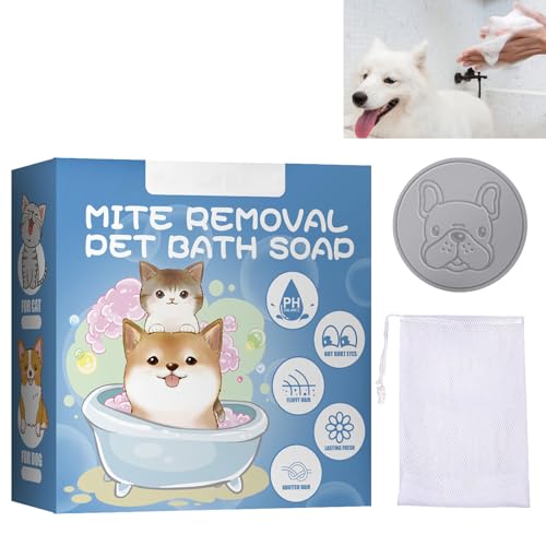 Hundeseife,Katze Und Haustier Bad Hund Seife,Hundeshampoo Sensitiv,Beruhigende Natürliche Hunde Shampoo Seifenstücke,Haustier Seife für Katzen,Haustier Seife für Hunde,Hundeshampoo 100g von GNAUMORE