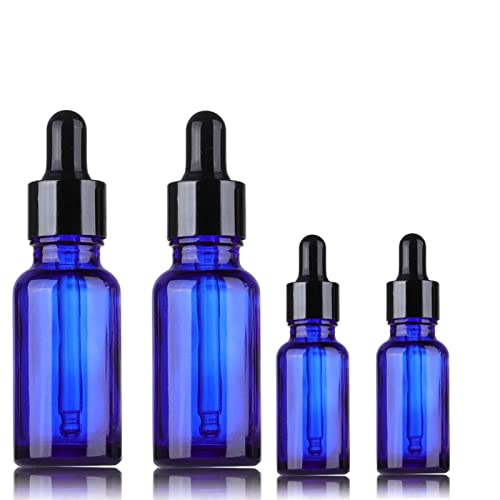 Pipettenflasche 5ml&10ml Blau,4PC Tropfpipette Flaschen,Apothekerflasche mit Dropper Pipette Glas,Blau Leere Glasflasche mit Kegelförmigem Glastropfer,Glas Tropfflasche,Leere Glasflasche,Tropfflasche von GNAUMORE