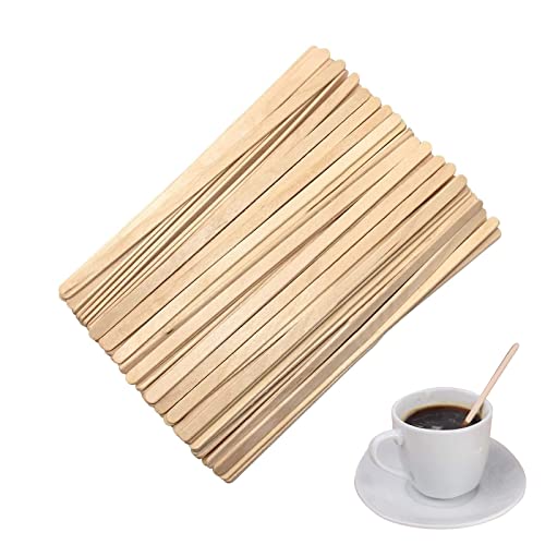 Rührstäbchen aus Holz, 50 Stück, Kaffee-Rührstäbe, Kaffee- und Tee-Rührstäbchen zum Mischen von Kaffee, Kaffeestift aus Holz von GNAUMORE