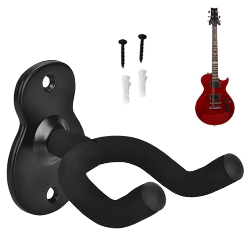 Schwarzer Gitarren-Haken-Halter für Bass,Gitarrenhalterung,Gitarrenhalter für Die Wand,Gitarren Wandhalterung,Universal Gitarren-Wandhalter Schwarz,Gitarrenhalter für Bass,Holz Gitarrenständer von GNAUMORE