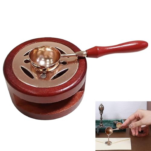 Wax Seal Warmer Melting Set,Wax Seal Kit,Wax Seal Set,Wax Heating Pot with Melting Spoon,Sealing Wax Set,Wax Seal Stamp Set,Wax Warmer Wax Seal Warmer for Arts Crafts Wax Seal Stamp,Braun von GNAUMORE