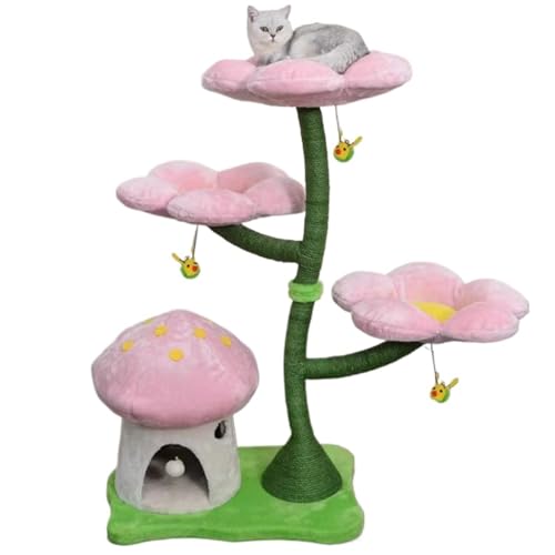 Kratzbaum for große Katzen, 9,1 kg, robust, All-in-1, von der Natur inspiriertes Katzenbett und Möbelset, perfekt for Faulenzen, Spielen mit niedlichen Bienenspielzeugen und Kratzen von GNBOW