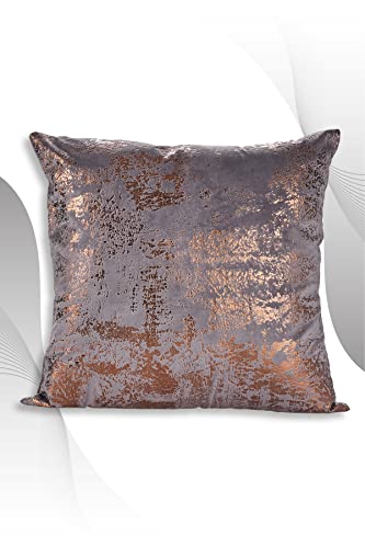 GNC ELEGANCE Größenoptionen Anthrazit-Kupfer-Kissenbezug Dekoratives gemustertes samtweiches Wohnzimmersofa von GNC ELEGANCE