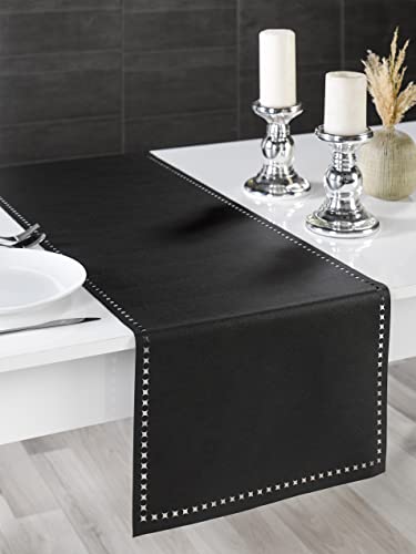 GNC ELEGANCE Rechteck Lasergeschnittener Kunstleder Läufer Leder Tischläufer 40x140cm Tischdekoration Tischdecke für Home Restaurant Esstisch Besteckplatzset von GNC ELEGANCE
