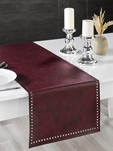 GNC Elegance Rechteck Lasergeschnittener Kunstleder Läufer Leder Tischläufer 40x140cm Tischdekoration Tischdecke für Home Restaurant Esstisch Besteckplatzset von GNC ELEGANCE