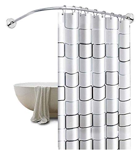 GNCCI Duschvorhangstange Badewanne L Form Ohne Bohren Ausziehbare Duschstange Ecke Badewanne Kein Durchhängen Eckduschstange Badewanne Aus Edelstahl,Für Umkleidekabine (Size : 70 * 90cm) von GNCCI
