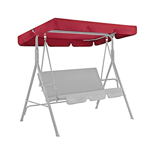 GNCCI Hollywoodschaukel Ersatzdach, Wasserdicht Anti-UV, Universal für 2-3 sitzige Hollywoodschaukel, Gartenschaukel Schaukel Dach, Klassisch, Rot, 210D wasserdichtes, silberbeschichtetes Oxford-Tuch von GNCCI