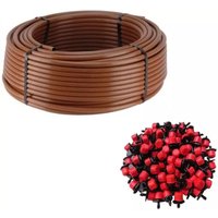 Gncgarden - Tropfrohr, 16 mm x 100 m, braune Farbe + 100 einstellbare Tropfer 0 bis 70 Liter/Stunde. Exclusives Angebot von GNCGARDEN