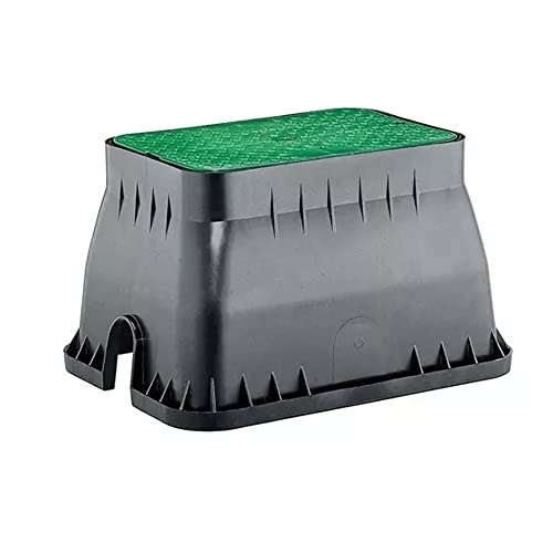 Rechteckige Standard-Bewässerungsbox [40 x 27 x 30 cm] Korpus aus schwarzem Polypropylen, wetterfest, stoßfest, Kapazität 4/6 Elektroventile von GNCGarden