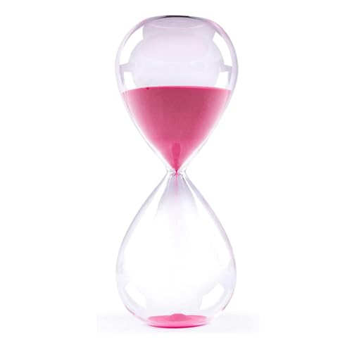 GNEGNI LIFE Sanduhr, 5 Minuten Sanduhr, Magenta Sand, Glas Deko Sanduhren, Sanduhr Ornamente für Küche, Schreibtisch, Klassenzimmer, Büro(Magenta 5-Minuten) von GNEGNI LIFE