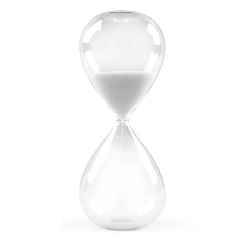GNEGNI LIFE Sanduhr, 5 Minuten Sanduhr, Magenta Sand, Glas Deko Sanduhren, Sanduhr Ornamente für Küche, Schreibtisch, Klassenzimmer, Büro(Weiß 5-Minuten) von GNEGNI LIFE