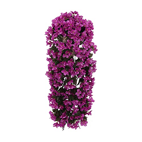 GNGR Violette künstliche Wandgirlande lebendige hängende künstliche Blumen hängende Blumen Orchideen-Korb-Bündel Wisteria künstliche Blumen Plastikblumen Einzeln Blau (Fuchsia, One Size) von GNGR